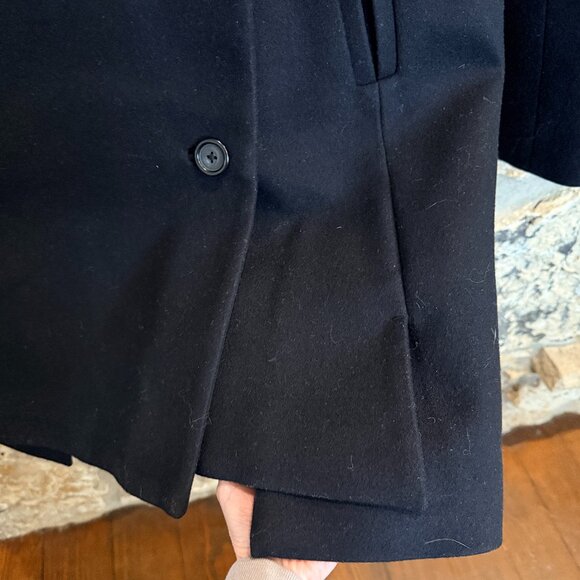 J. Crew Melton Wool Classic Pea Coat Jacket Black plus size 4 - Picture 7 of 9